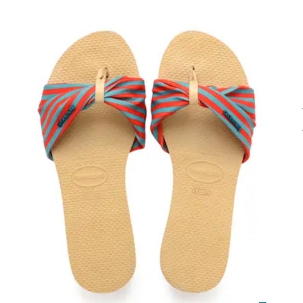 Havaianas St. Tropez Teal & Red Sandals 9/10 W
